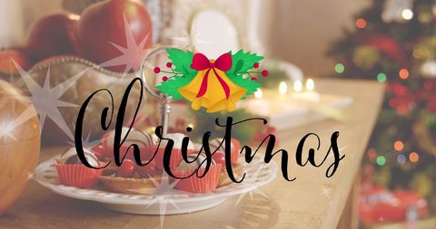 Christmas Greeting with Festive Ornaments and Decorations