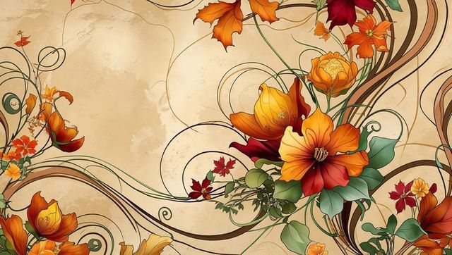 Elegant Floral Design with Vibrant Orange and Red Blooms