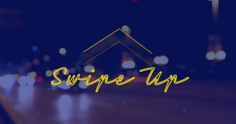 Swipe Up Text with Blurred City Street at Night