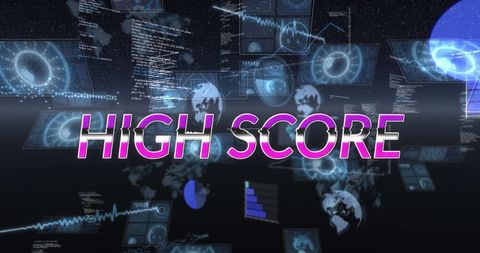 High Score with Futuristic Digital Interface Design - Download Free Stock Images Pikwizard.com