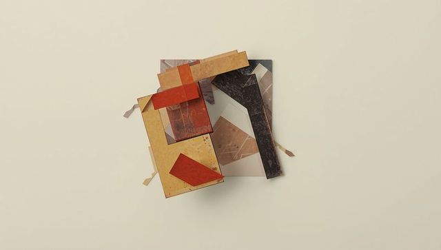 Abstract geometric composition featuring earthy tones