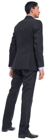 Biracial Businessman in Suit Standing Transparent Background