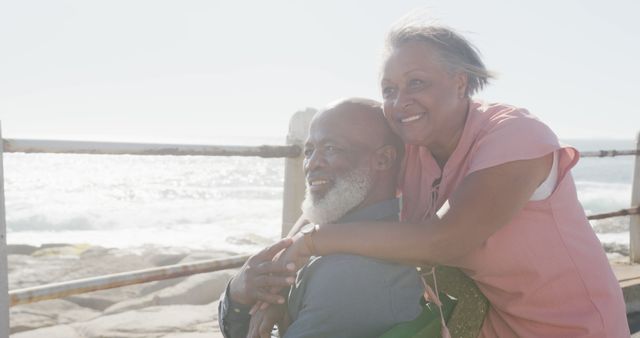 Senior Couple Enjoying Ocean View on a Sunny Day - Download Free Stock Images Pikwizard.com