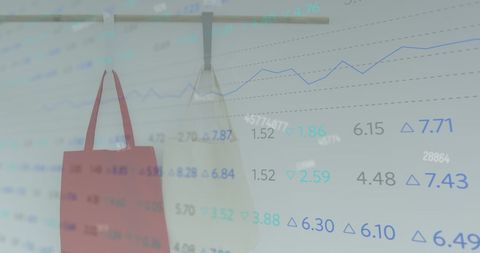 Global Market Trends Overlaid with Shopping Bags Insights