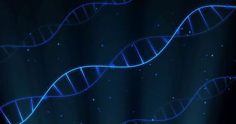 Glowing Blue DNA Strands on Dark Background - Download Free Stock Images Pikwizard.com