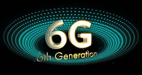 6G Technology Digital Concept with Glowing Dotted Pattern