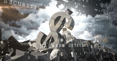 Collapsing dollar sign digital disaster concept