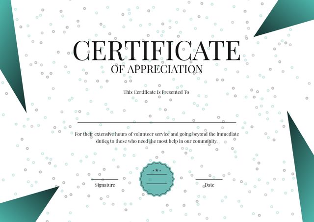 Elegant Certificate of Appreciation Template with Minimalistic Design - Download Free Stock Templates Pikwizard.com