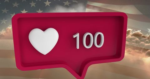 Social Media Engagement Icon with American Flag Background - Download Free Stock Images Pikwizard.com