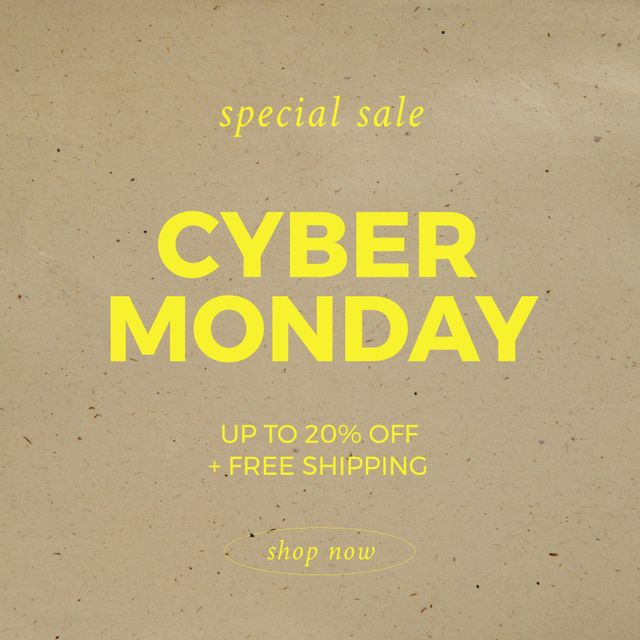 Ideal for use in promotional campaigns for Cyber Monday sales. Suitable for e-commerce websites, online retail stores, and social media marketing to attract customers with special discounts and free shipping offers.