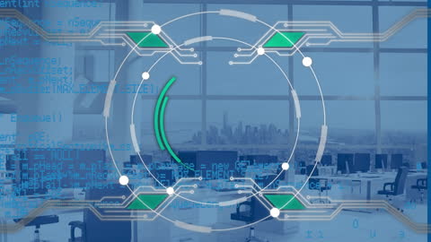 Digital Interface of Data Processing Over Modern Office Interiors