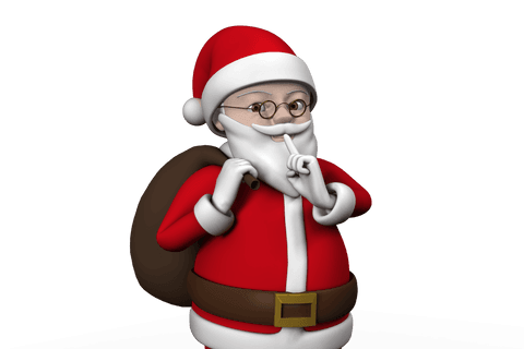Transparent Santa Claus Illustration in Festive Attire