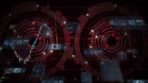 Futuristic Data Animation and Digital Information Display