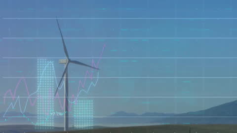 Wind Turbine with Data Analytics Overlay Energy Visualization