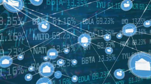Digital Financial Data Networking Concept