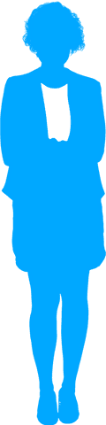 Transparent Blue Silhouette of Woman Standing