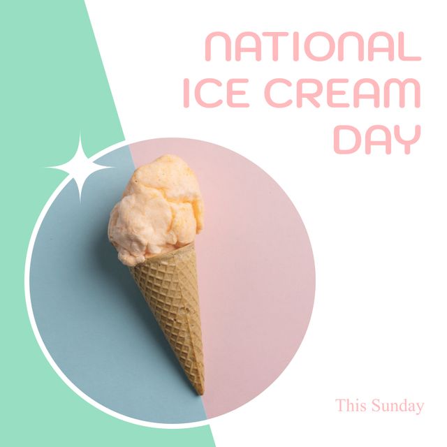 Promotional Poster for National Ice Cream Day Celebration - Download Free Stock Templates Pikwizard.com