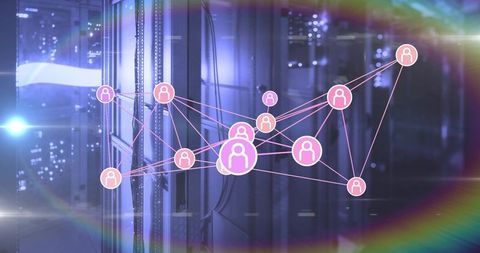 Connected network system with visual nodes in data center