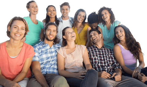 diverse group of friends smiling outdoors on transparent background - Download Free Stock Videos Pikwizard.com