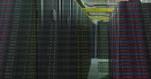Stock Market Data Overlaid on Modern Server Room - Download Free Stock Images Pikwizard.com