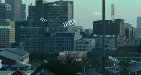 Dynamic Digital Interface Over Lively Urban Cityscape