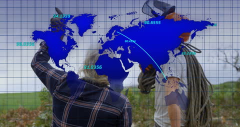 Global Networking and Forestry Technology Concept