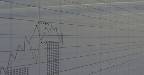 Abstract financial graph overlay with office background