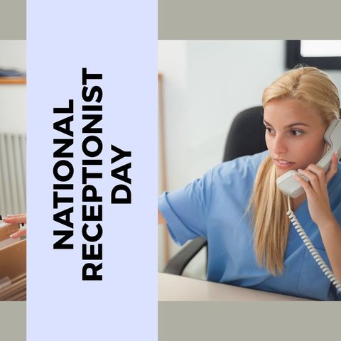 Celebrating National Receptionist Day with Enthusiastic Receptionist - Download Free Stock Templates Pikwizard.com