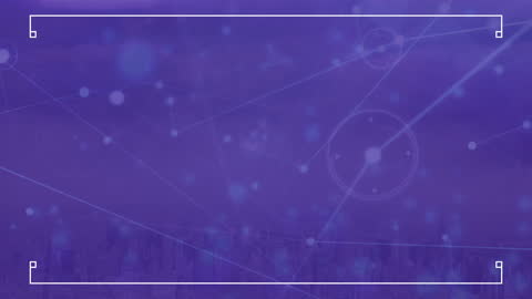 Digital Network Connections Over Cityscape with Dynamic Lines