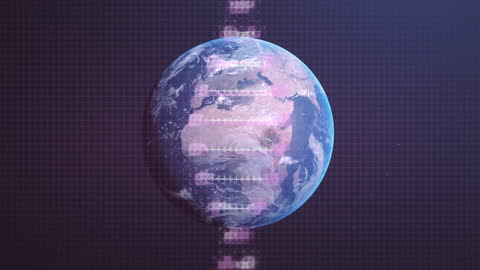Digital Globe with Data Overlay Illustrating Global Connections