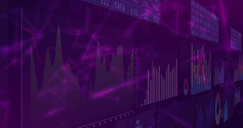 Futuristic Digital Financial Interface Displaying Data Insights
