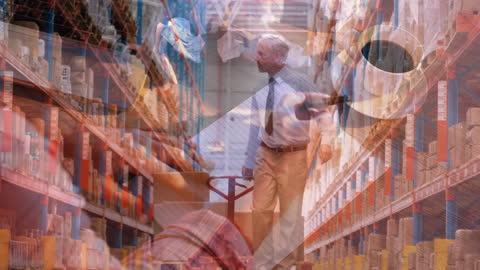 AI Overlay on Active Warehouse Scene Representing Data Integration