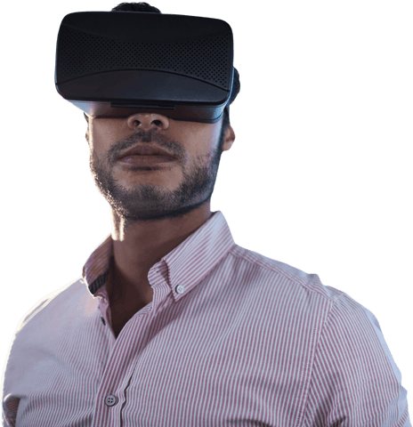 virtual reality experience with confident man on transparent background - Download Free Stock Videos Pikwizard.com