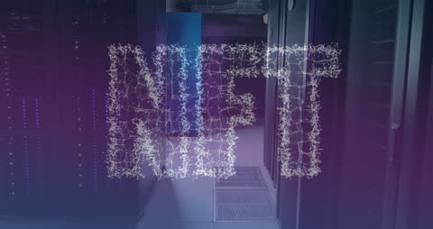 NFT Text Overlay on Data Center Background