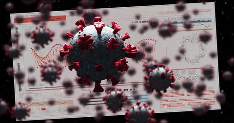 3D Virus Cells Over Medical Data Graphs During COVID-19 Pandemic - Download Free Stock Images Pikwizard.com