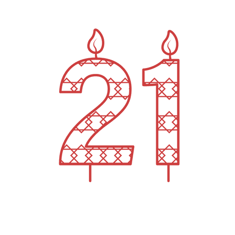 red 21 candle illustration on transparent background for celebrations - Download Free Stock Videos Pikwizard.com