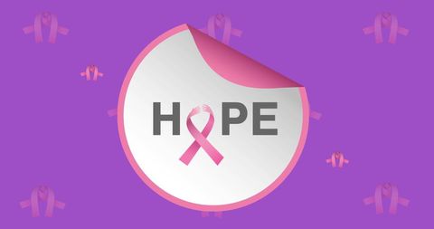 Breast Cancer Awareness Hope Ribbon on Purple Background - Download Free Stock Images Pikwizard.com