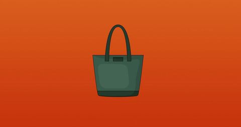 Stylish Blue Tote Bag on Vibrant Orange Background - Download Free Stock Images Pikwizard.com
