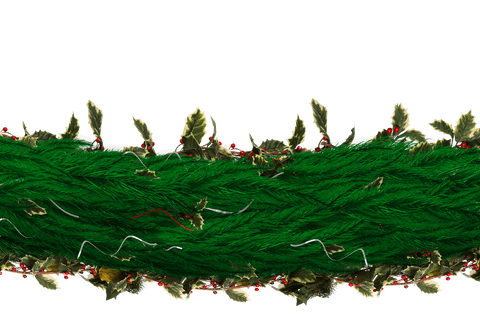 Festive Christmas Garland with Transparent Background