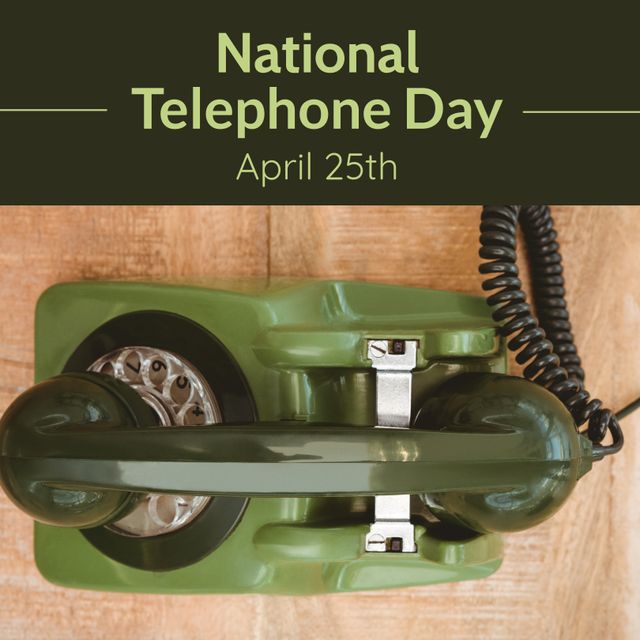 National Telephone Day Celebration with Retro Telephone on April 25th - Download Free Stock Templates Pikwizard.com