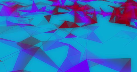 Abstract Geometric Lines and Shapes on Blue Background