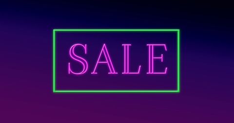 Bright Sale Neon Sign Glowing on Purple Background - Download Free Stock Images Pikwizard.com
