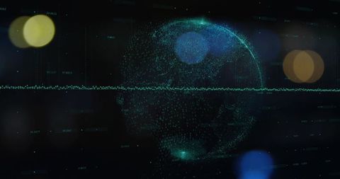 Futuristic Globe with Digital Waveform and Bokeh Effects - Download Free Stock Images Pikwizard.com