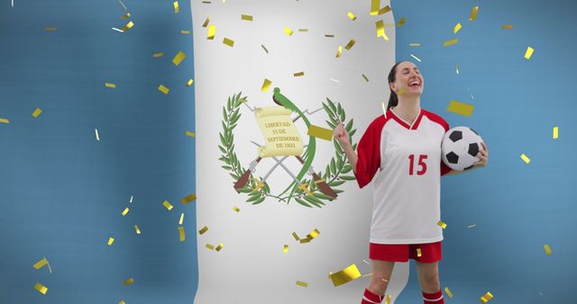 Female Soccer Player Celebrating Victory with Guatemala Flag - Download Free Stock Images Pikwizard.com