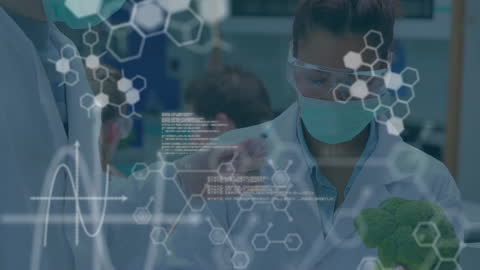 Scientists Analyzing Plant Data with Futuristic Interface