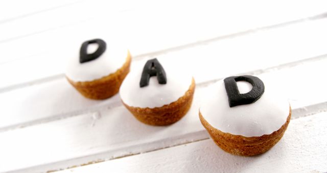 Cupcakes for Dad on White Wooden Surface - Download Free Stock Images Pikwizard.com