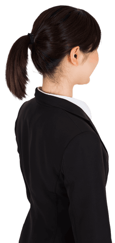Asian businesswoman in profile on transparent background