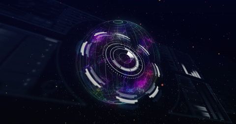 Futuristic Digital Interface with Abstract Spinning Sphere - Download Free Stock Images Pikwizard.com