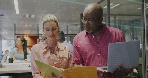 Professional collaboration highlighting innovation in modern office