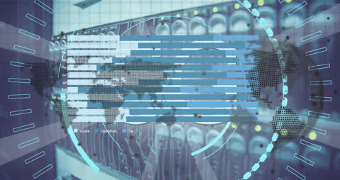 Digital Globe with Data Interface in Server Room